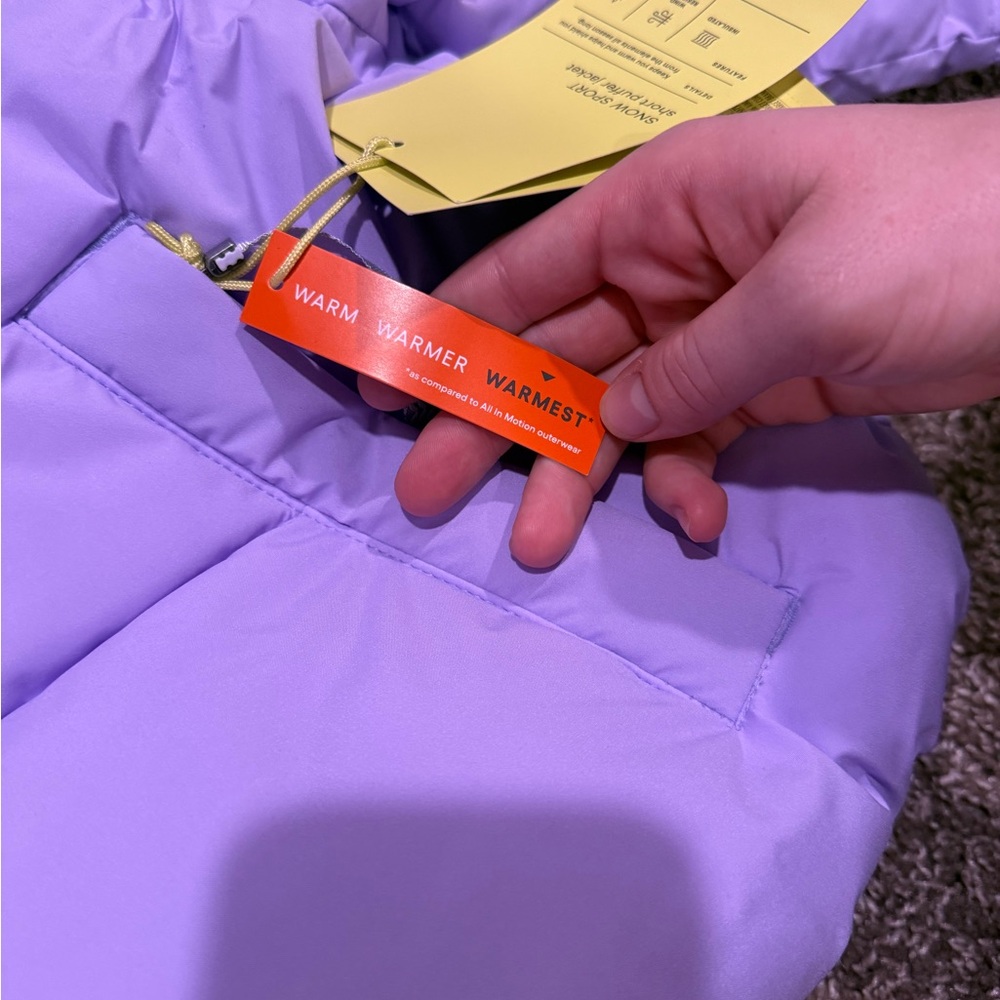 🥞Snow sport short Purple Puffer warm Jacket - Picture 13 of 16